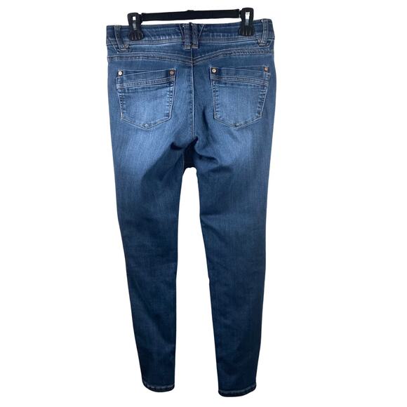 DEMOCRACY AB Womens SIZE 6 MID RISE DARK WASH Skinny BLUE DENIM JEANS STRETCH - Picture 2 of 4